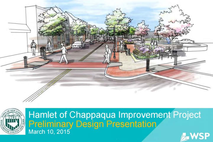 A screen shot of WSP&#x27;s presentation for overhauling downtown Chappaqua.