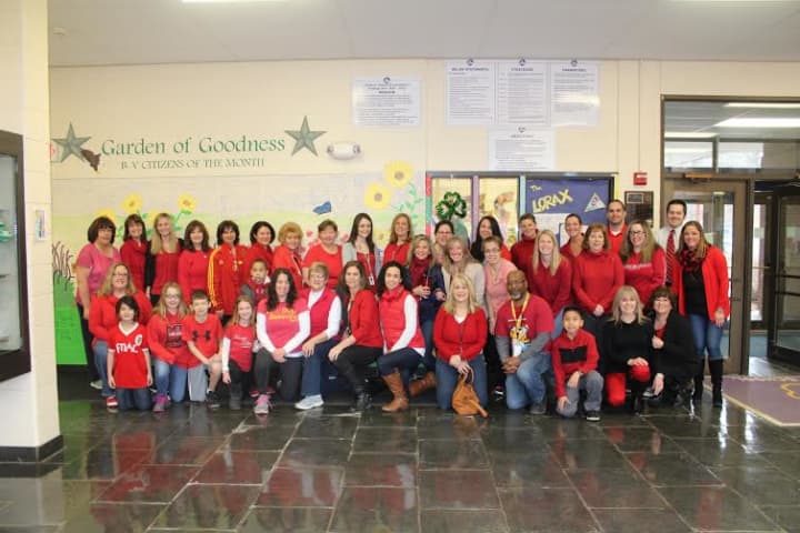 B-V faculty and staff wore red on March 20th in support of a young North Carolina boy with cancer.