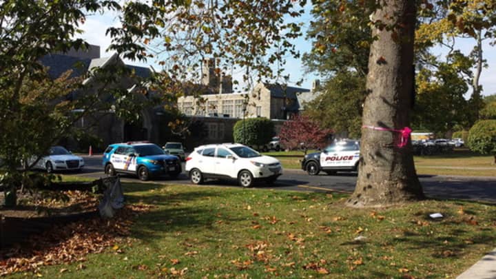 Westchester County police assisted Rye police during the first of four bomb threats at Rye High School on Oct. 21. 