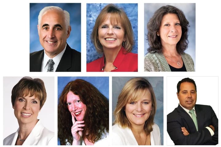 Top row, from left: Paul Adler, Janet Farsetta, and Theresa Budich; Bottom row, from left: Margo Bohlin, Marion Bruhns, Sherry Wiggs, and Attilio Adamo 