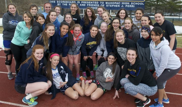 The 2015 Mahopac High girls track and field team.