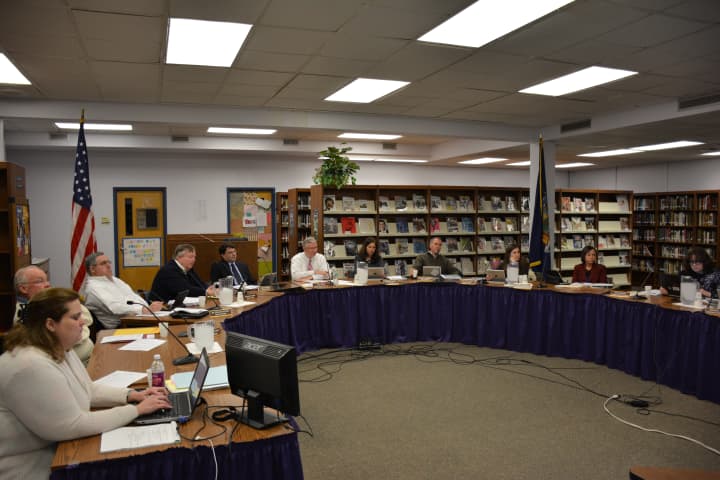 Katonah-Lewisboro school board members at a March 2015 meeting.