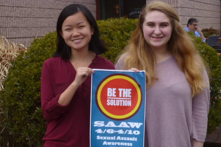 Norwalk High School sophomores Rebecca Gaumerklein, left, and Kassidy Wynne have created events this week at school to raise awareness for sexual assault.