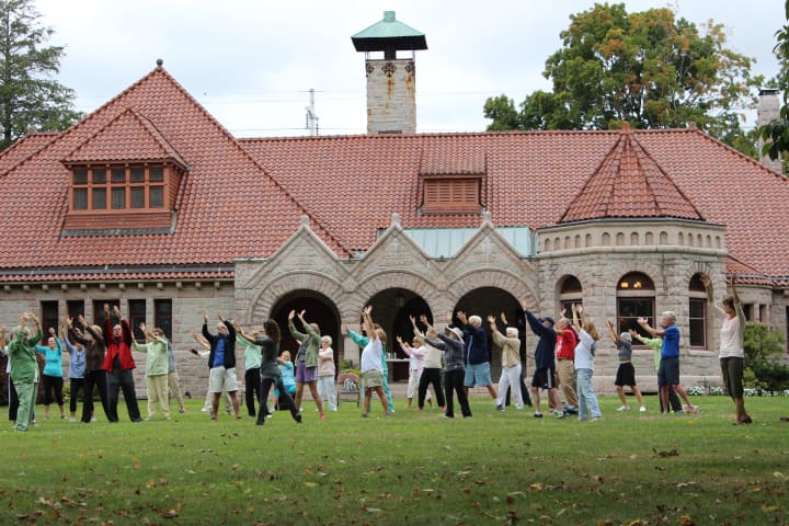 A tai chi and qigong class at the library in September 2014.