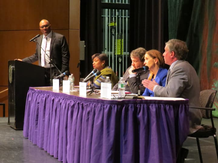 New Rochelle High School Principal Reginald Richardson moderated the event.