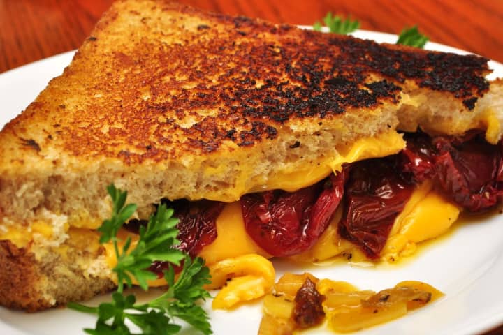 Pure yum: Grilled cheese with dried tomatoes.