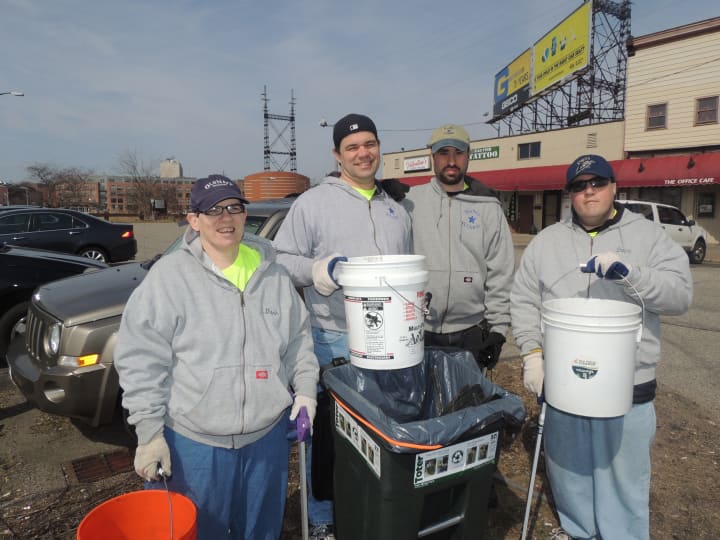 Four of the members of SoNo STARS. Different group members are scheduled to clean on different days. Pictured are: Tracey Rabb, Mark Layne, Dean Tomasi and Glenn Abruzzi.