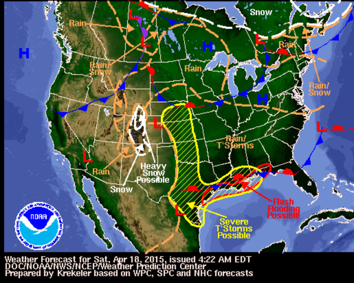 National Forecast chart by National Weather Service.