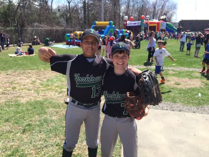 YAC 12U Yorktown Rebels teammates Andrew Hrabal (left) and Sean Capshaw are excited that spring baseball finally is here!