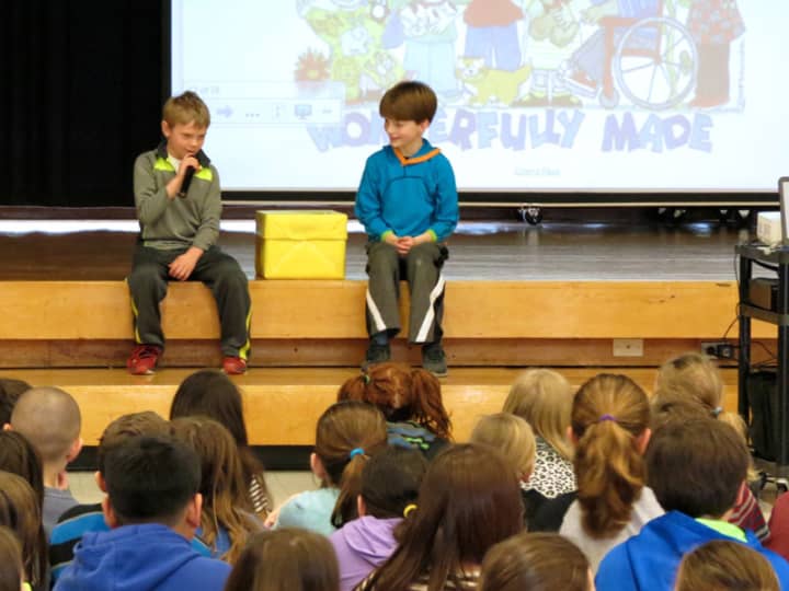 Students at Increase Miller Elementary School talked about character differences and similarities and embraced diversity at a school assembly. 