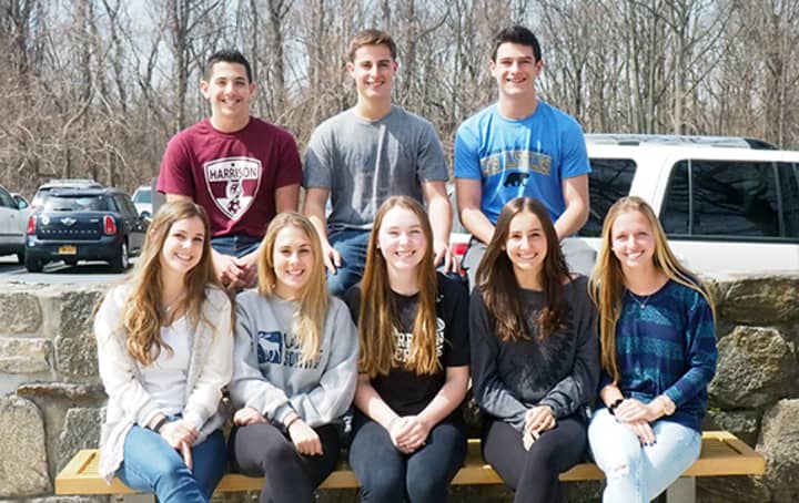 The Relay for Life of Harrison team of HHS juniors Dillon Bogart, Matt Mendelsohn, Jeff Solomon, Catie DiRe, Lauren Mehlman, Kelly Brabant, Katie Steins and Gina DiRusso have been participating for the past four years in this national event.