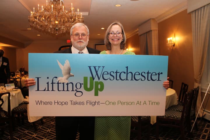Executive Director Paul Anderson-Winchell and Eastchester resident, board member and honoree, Helen Hamlyn Wasilewicz.