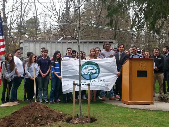 New Rochelle celebrated Earth Day and Arbor Day with a tree planting.