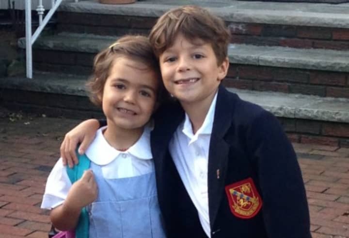 Friends of Karen child Sofia with her brother Luca.