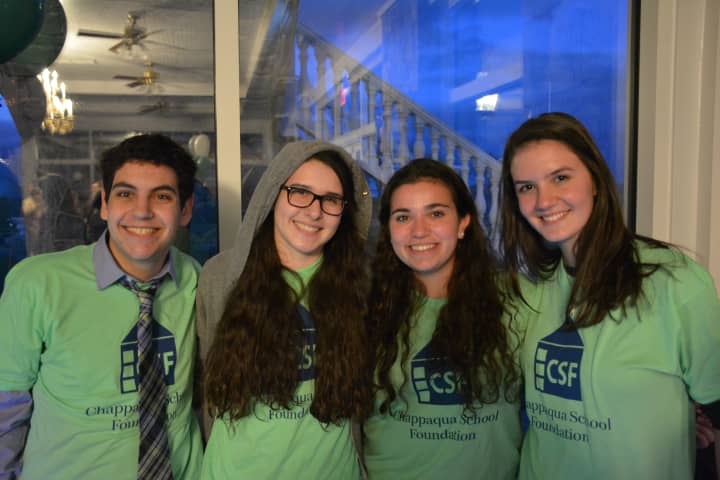 From left, Horace Greeley High School students Jake Stanton, who is a senior, Madeline Garell, Jackie Hoffman and Kelly Kret, who are juniors. The students are pictured near the Maker Space, which is for engineering and design work.