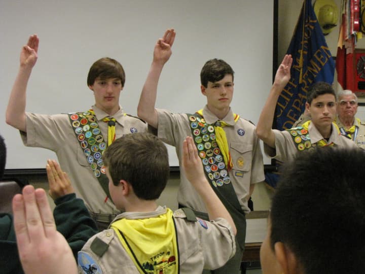James Hoffman, Nick Servidio and Andrew Snyder of Boy Scout Troop 18 Briarcliff Manor recently were honored as Eagle Scouts.