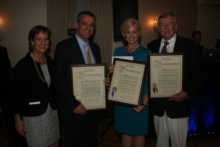 Honorees with their proclamations at the Eastchester/Tuckahoe Chamber of Commerce&#x27;s Persons/Business of the Year event.