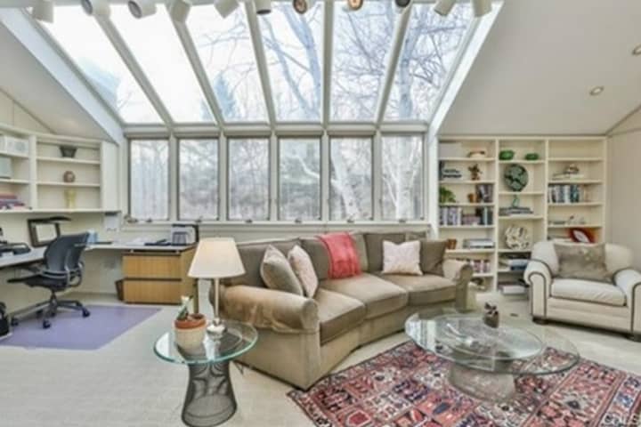 The home at 39 Rock Meadow Lane in Stamford offers abundant natural light.