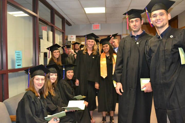 Norwalk Community College students await the start of the 2014 commencement ceremony. This year&#x27;s ceremony is set for May 21.