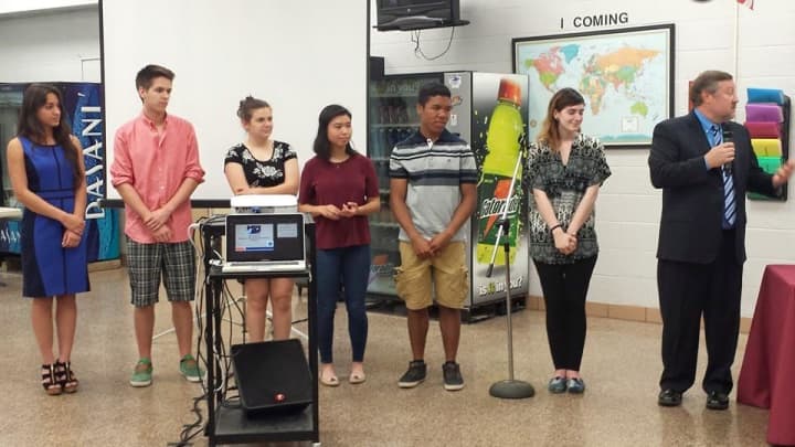 Valhalla High School students honored for their involvement in the  Accelerated College Experience Program.
