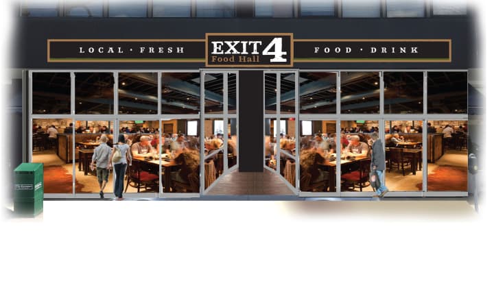 Exit 4 Food Hall is a “fresh-casual” eatery made up of nine individual stations under one roof.