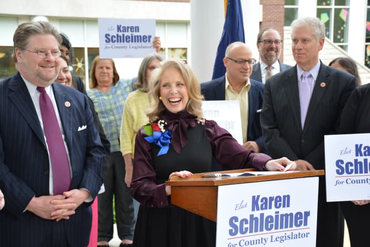 Mount Kisco village Trustee Karen Schleimer announces her bid for a Westchester County Board seat.