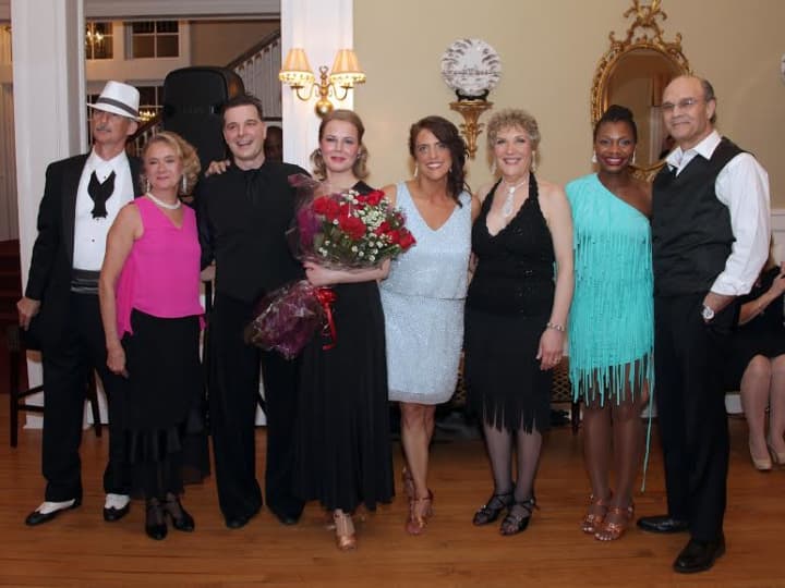 Among those taking part in Dancing with the Hospital Stars were (L-R) Dr. Scott Thornton, Maria Watson, Henry and Monique from the Fred Astaire Dance Studio of Southport, Rita Crispano, Alida Shea, Gina Calder and Dr. Kenneth Lipow.
