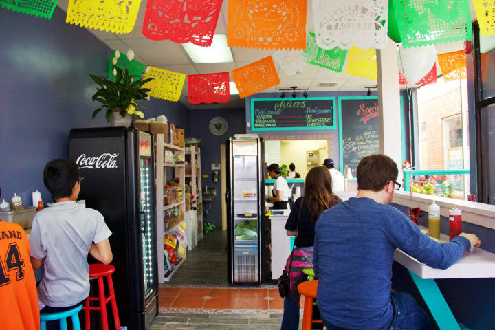 Halstead Ave Taqueria has 12 seats and a cheery vibe.