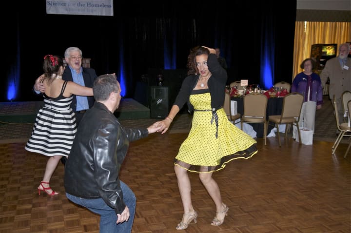 Some of the dancers in 1950s outfits at Wednesday&#x27;s gala at the Italian Center.