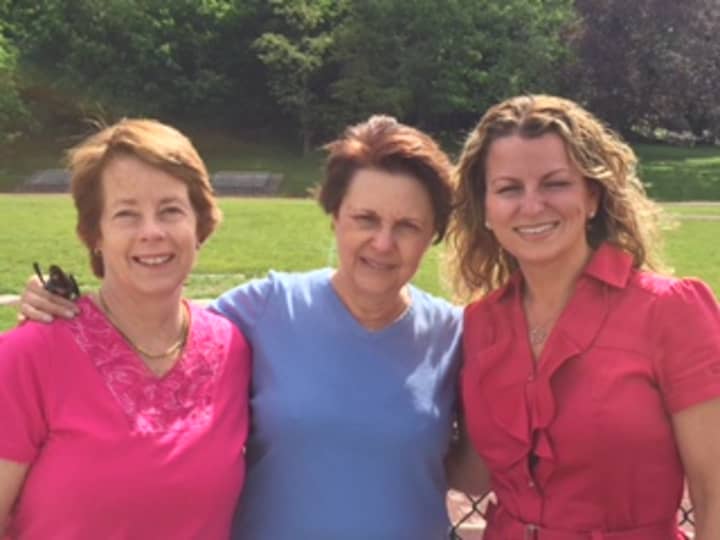From left, Joy Mandel, Sara Bauer, and Filomena LoRusso, are co-chairing Sunday&#x27;s Stepping Out to Cure Scleroderma Westchester County inaugural walk at Irvington High School.