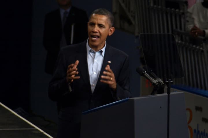 President Barack Obama campaigns in Connecticut in 2010. 