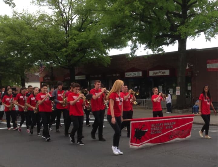 The Sleepy Hollow Marching Band marches in the Tarrytown Memorial Day Parade.