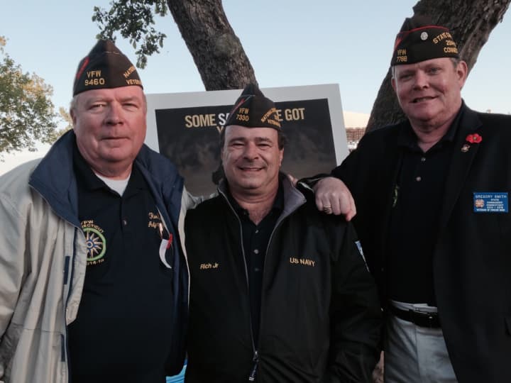From left, Ronald Rusko of Milford, Richard DiFederico of Oakville, and Gregory Smith of Milford are a few of the VFW members who participated in the Greenwich Town Party over the holiday weekend.