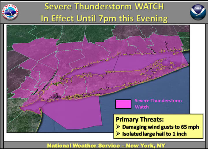 A severe thunderstorm watch is in effect for Westchester County.