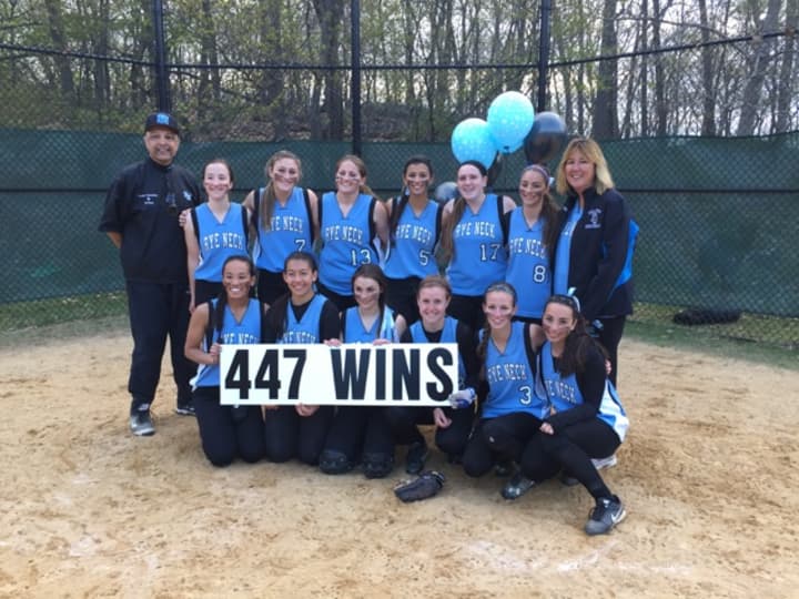May was a memorable month for Rye Neck softball. Joan Spedafino became Section 1&#x27;s winningest coach on May 1, as celebrated with her team and assistant coach/husband, Frank. Saturday, the Panthers grabbed Rye Neck&#x27;s first Section 1 title in 13 years.