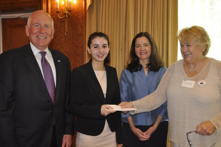 The League of Women&#x27;s Voters awarded the Staples High School Tuition Grant award to Jacqueline Chappo.