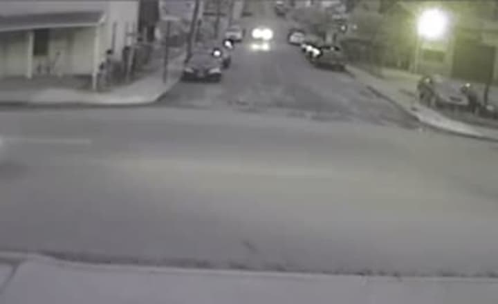 A screenshot of one of the videos posted by Peekskill Police, with the individual on the left identified as a suspect, police said.
