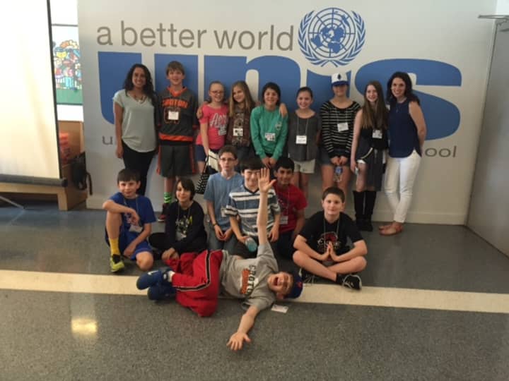 Students from the Pierre Van Cortlandt Middle School students in Croton-on-Hudson shared their passion for robotics at the United Nations International School Robotics Expo on May 2.