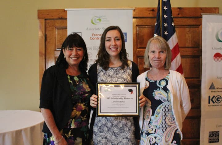 From left, Hudson Valley Gateway Chamber of Commerce Executive Director Deb Milone, Croton-Harmon High School senior and scholarship recipient Caroline Barnes, and Linda Murphy, chairwoman of the Chambers board of directors.