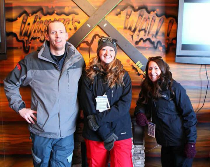 From left, Patrick West, Lindsey Synalovski and Maggie Goldstein of Be the Machine at work at the Jeep Tag-Shop, which the company designed for the X-Games.
