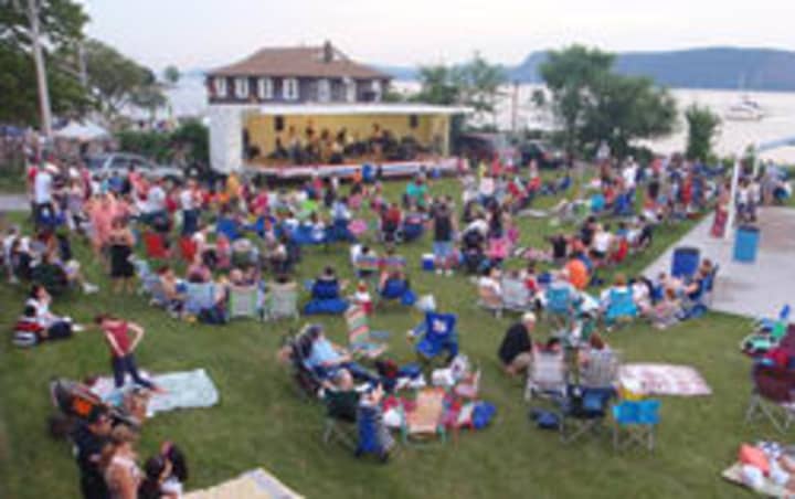 A crowd enjoys an earlier concert at Louis Engel Waterfront Park, the site of Ossining&#x27;s summer concert series.