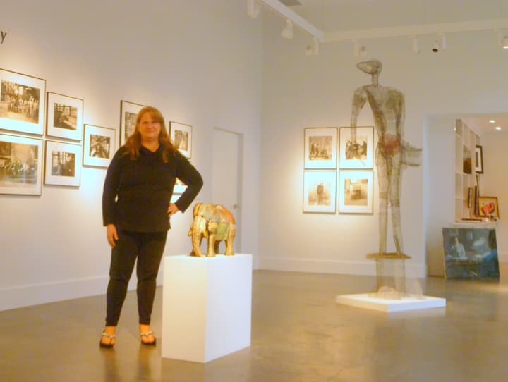 Director Sue Grissom in the recently renovated Lionheart Gallery in Pound Ridge