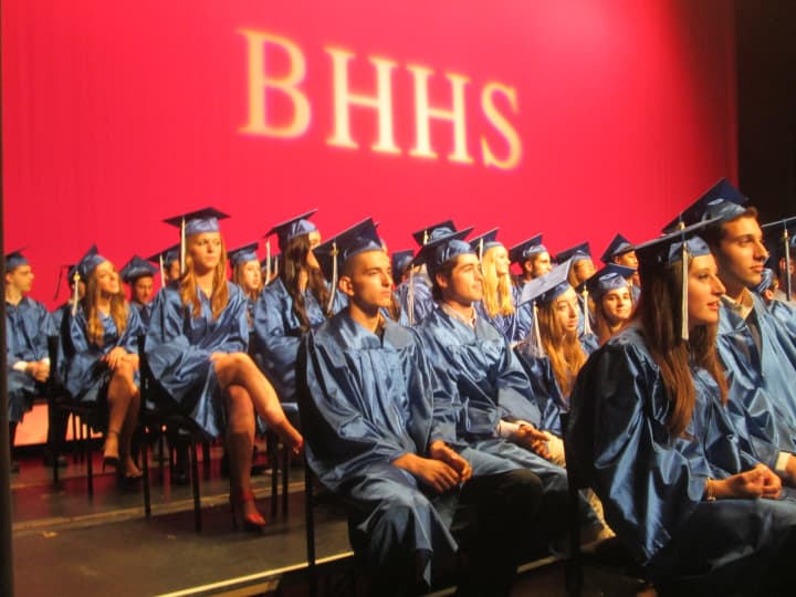 Byram Hills graduates about to receive their diploma. 