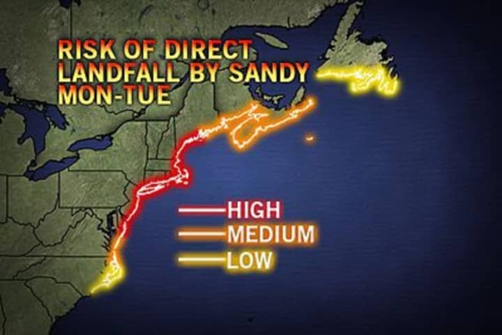 Mount Vernon is predicted to get hit by Hurricane Sandy sometime between Sunday and Tuesday.