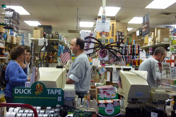 Customers stock up on emergency items Friday at Westport Hardware in preparation for &quot;Frankenstorm.&quot;