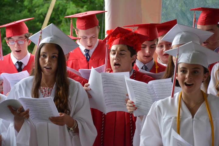 Somers High School graduates, as choir members, perform &quot;I Lived&quot; by One Republic.