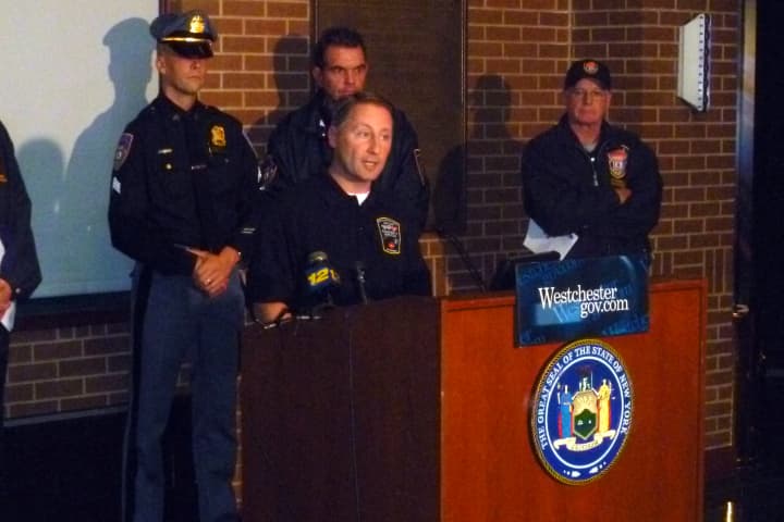 Westchester County Executive Rob Astorino urged county residents to use common sense and stay indoors as much as possible during Hurricane Sandy.