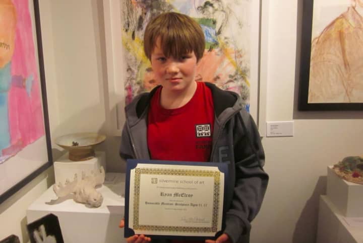 Ryan McElroy, of Wilton, an honorable mention in youth sculpture.