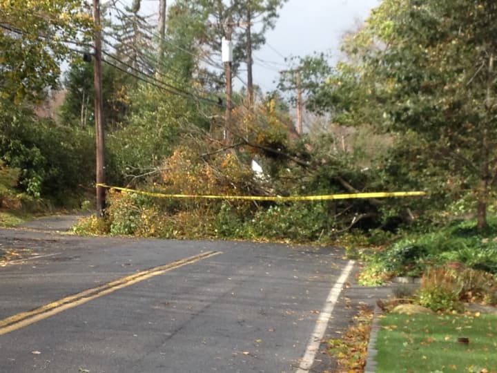 Drake Road is just one of many Scarsdale roads that are still plagued by fallen trees and wires.