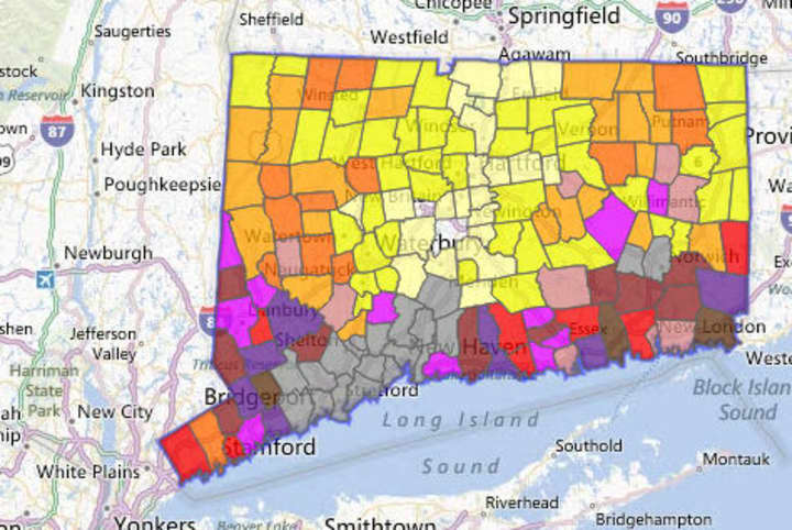 More than 245,000 customers out of 1,240,256 total customers served by Connecticut Light and Power in Connecticut are out of power as of Thursday morning.